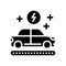 manufacturing electric car glyph icon vector illustration