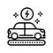 manufacturing electric car line icon vector illustration