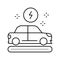 manufacturing electric car line icon vector illustration