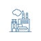 Manufacturing facility line icon concept. Manufacturing facility flat  vector symbol, sign, outline illustration.