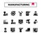 Manufacturing glyph design icon set