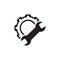 Manufacturing Icon. Gear and Wrench. Service Symbol.