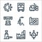Manufacturing line icons. linear set. quality vector line set such as control lever, factory, hydraulic jack, de, weld, laptop,