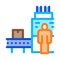 Manufacturing machine operator icon vector outline illustration