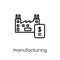 Manufacturing output icon. Trendy modern flat linear vector Manufacturing output icon on white background from thin line Business