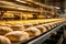 Manufacturing process: bread production in a bakery with advanced conveyor technology