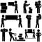 Manufacturing Process. Stick Figure Pictogram Icon