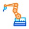 Manufacturing robotic arm icon vector outline illustration