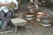 Manufacturing of wicker baskets in Guedelon castle