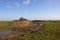 Manure heap and farm track