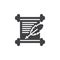 Manuscript paper and feather pen vector icon