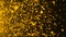 Many abstract small gold particles in space, computer generated abstract background, 3D rendering