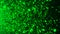 Many abstract small green particles in space, computer generated abstract background, 3D rendering
