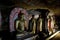 Many Antique Cave Sculptures of Buddha in Dambulla