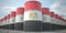 Many barrels with flag of Egypt. Oil or chemical industry supply related 3D rendering