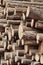 Many Big Pine Wood logs In Large Woodpile Background Texture