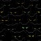 Many black cats look with shining eyes