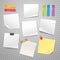 Many blank paper stickers vector collection