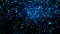 Many blue glittering particles in space, slow motion, computer generated abstract background, 3D rendering