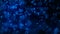 Many blue glittering particles in space, slow motion, computer generated abstract background, 3D rendering