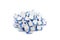 Many blue like thumb up icons on white background. Social media concept