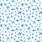 Many blue planes icons on white, seamless pattern