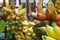 Many bunch of growing ripe bananas, Musa acuminata Colla