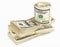 Many bundle and roll of US 100 dollars bank notes