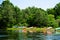 Many Canoes Across a Lake