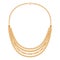 Many chains golden metallic necklace