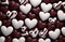 many chocolate hearts are in one frame