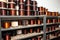 Many coils of copper wire in the production workshop, winding copper cable on spools