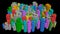Many colorful dollar signs. Multicolored dollar symbols. View 1
