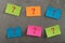 Many colorful sticky note with question mark
