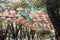 many colorful umbrellas with trees around, holambra-sp, brasil-july 07.2021