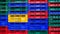 Many colors stack of plastic crates background