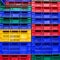 Many colors stack of plastic crates background