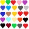 Many colour full group of heart with heart background.