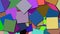 Many coloured square shapes are on surface, 3d rendering computer generated backdrop