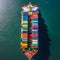 many container on large cargo ship. AI Generated, Generative AI