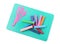 Many different colorful plasticine pieces and sculpting tools on white background, top view
