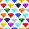 Many different colourful gemstones in a row, seamless pattern
