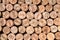 Many different corks of vintage wines