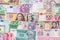 Many different currency banknotes from world