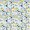 Many different exotic fish, sea ocean seamless pattern, cartoon vector illustration