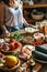 Many different ingredients keto in the kitchen on the table. Selective focus.