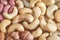 Many different nuts. Assortment healthy snacks. Mediterranean diet