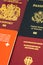 Many different passports up close