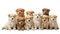 Many different puppies isolated a white background friends fur cute companion