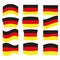 Many Different styles of flag for Germany